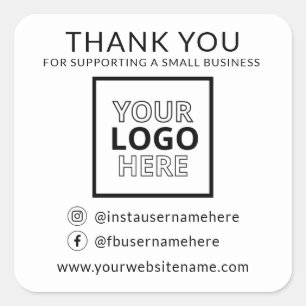 Sticker Carré Merci De Soutien À Un Logo Pour Petites Entreprise