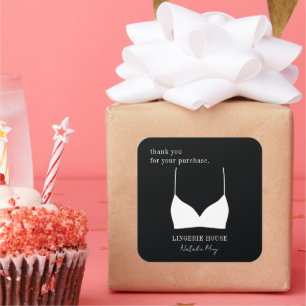 Sticker Carré merci de votre achat Lingerie Boutique