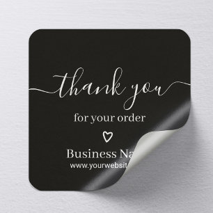 Sticker Carré Merci d'entreprise pour votre commande Elegant Noi