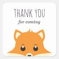 Merci d'être venu. Baby shower Fox. Animal