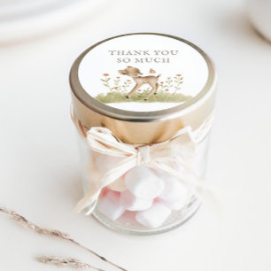 Sticker Carré Merci du Baby shower forestier