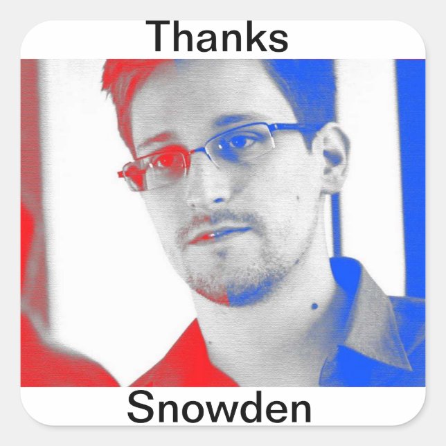 Sticker Carré Merci Edward Snowden (Devant)