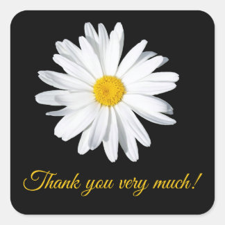 Sticker Carré Merci Fleur Faisée Personnalisable