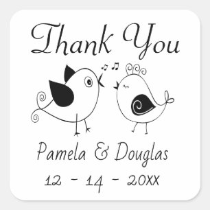 Sticker Carré Merci les inséparables de mariage Enterrement de v