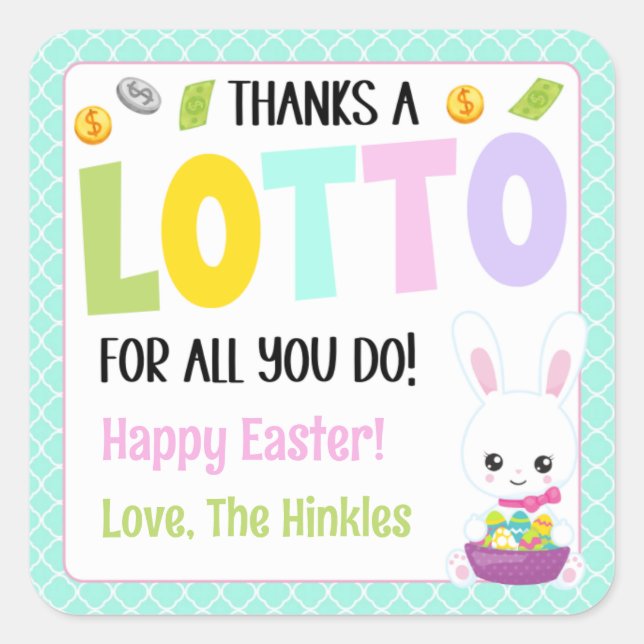 Sticker Carré Merci Lotto For All You Do (Devant)