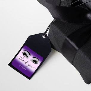 Sticker Carré Merci Nom Grey Purple Parties scintillant rose Eye