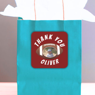 Sticker Carré Merci photo de l'anniversaire du football américai