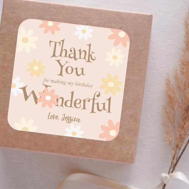 Sticker Carré Merci Pour Avoir Fait De Mon Anniversaire Une Merv (Créateur téléchargé)