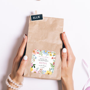 Sticker Carré Merci pour cette fête de mariage champêtre Love in