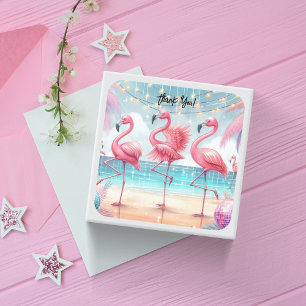 Sticker Carré Merci pour la danse et la célébration des flamants