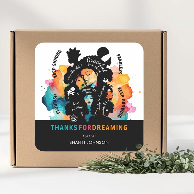 Sticker Carré Merci pour la fête du tableau de visualisation  (Créateur téléchargé)