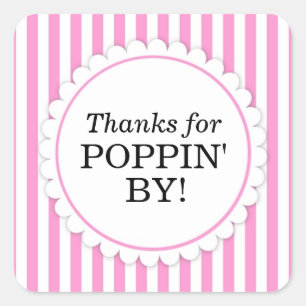 Sticker Carré Merci pour Poppin par l'autocollant carré -