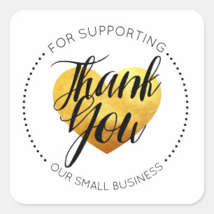 Sticker Carré Merci pour soutenir notre petite entreprise