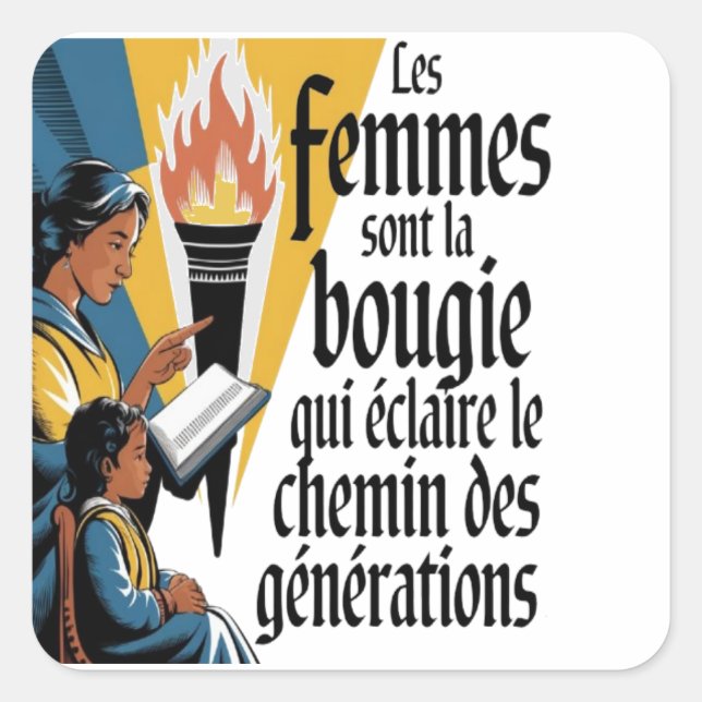 Sticker Carré Merci pour ton grand dévouement (Devant)