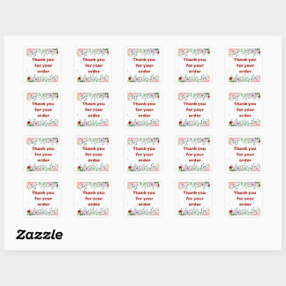 Sticker Carré Merci pour votre commande