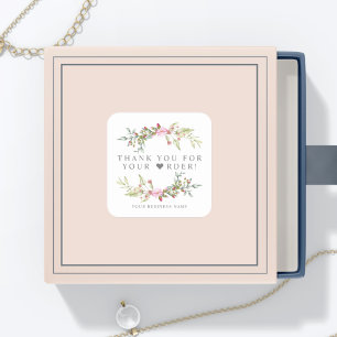 Sticker Carré Merci pour votre commande Articles Artistes Garlan