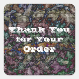 Sticker Carré Merci pour votre commande client Cravate-Dye
