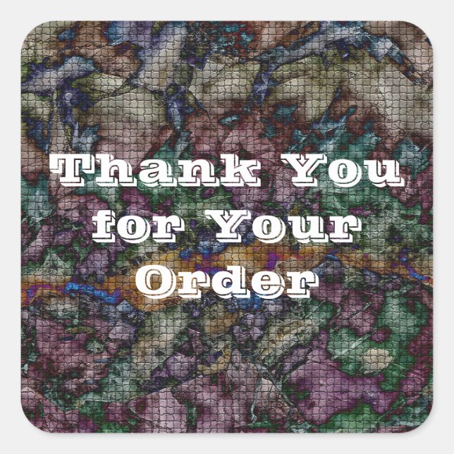 Sticker Carré Merci pour votre commande client Cravate-Dye (Devant)