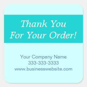 Sticker Carré Merci Pour Votre Commande Société Appréciation Ble