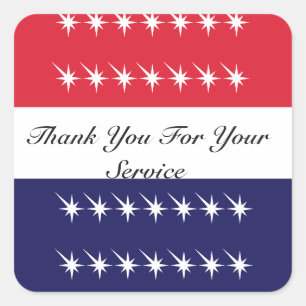 Sticker Carré Merci pour votre service Jour des vétérans 