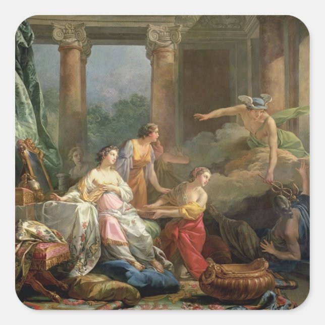 Sticker Carré Mercury, Herse et Aglauros, 1763 (oil on canvas) (Devant)