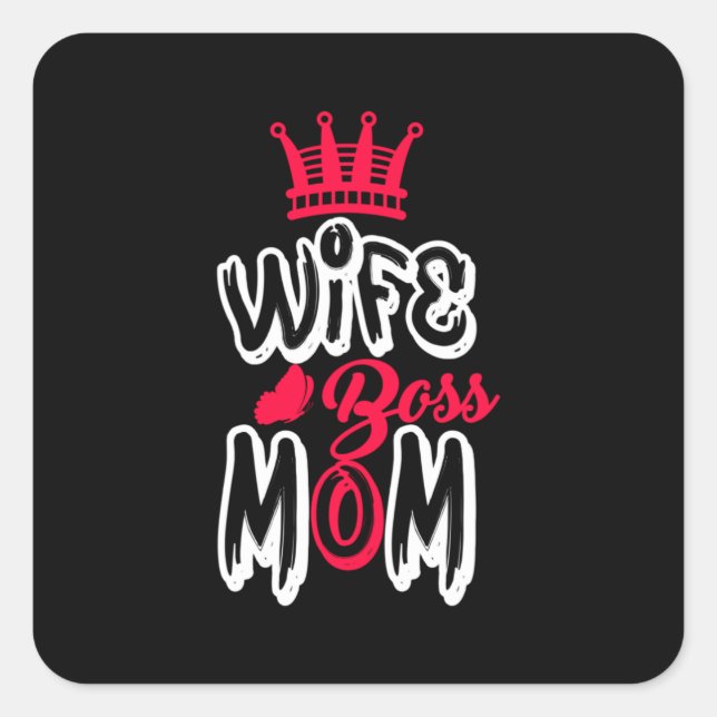 Sticker Carré Mère Art Femme Chef Maman (Devant)