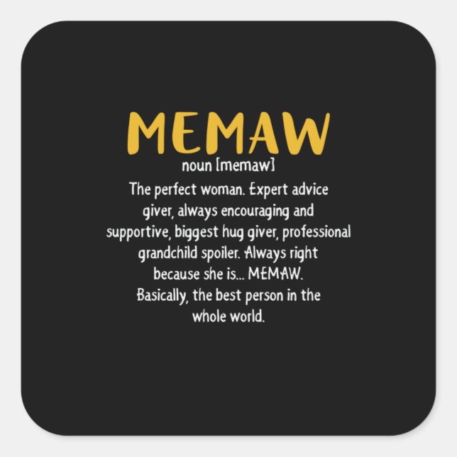 Sticker Carré Mère Art Memaw Définition (Devant)