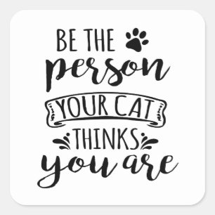 Sticker Carré Mère de chat folle drôle Kitty Maman Chatons Chatt