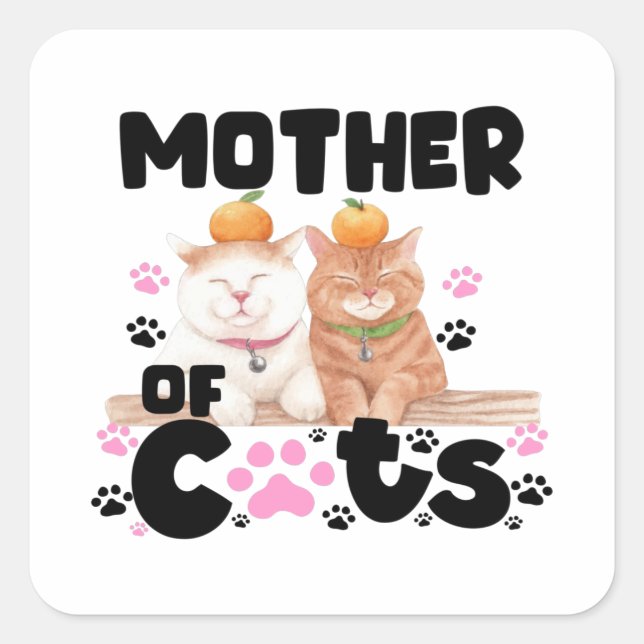 Sticker Carré Mère Des Chats (Devant)
