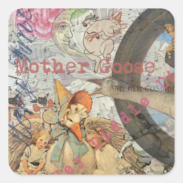 Sticker Carré Mère Goose Nursery Rhyme Fairy Tale (Devant)