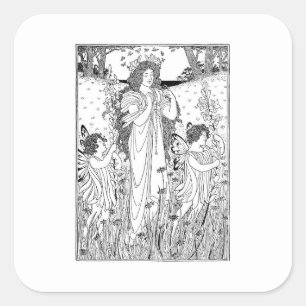 Sticker Carré Mère Nature été