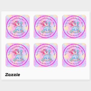 Sticker Carré Mermaid 3e anniversaire Modifier Modifier Modifier