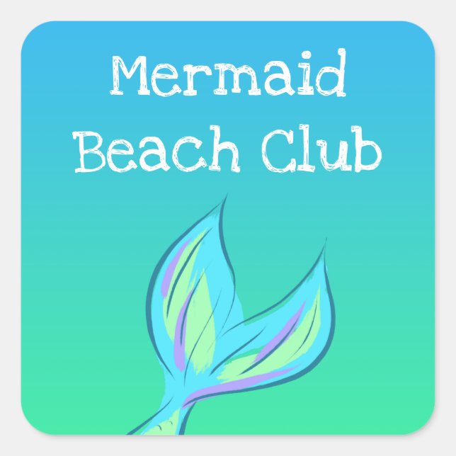 Sticker Carré Mermaid Beach Club (Devant)