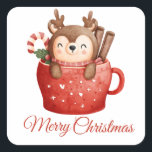 Sticker Carré MERRY CHRISTMAS<br><div class="desc">Découvrez l'esprit des fêtes avec notre Sticker Carré de Noël ! Ce charmant autocollant présente l'essence de Noël avec des symboles de saison classiques et des couleurs vives. Parfait pour décorer des cadeaux, des cartes, des enveloppes ou des objets personnels, cet autocollant carré ajoute une touche festive à vos créations...</div>