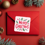 Sticker Carré MERRY CHRISTMAS Fêtes Gâchées main mignonne Whimsi<br><div class="desc">Découvrez ce sticker génial ! Ajoutez votre propre texte. J'adore les autocollants ! Et toi ? Regardez ma boutique pour les papillons,  les oiseaux,  les caravanes,  le camping,  les randonnées,  les fleurs et bien plus !</div>