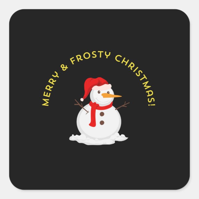 Sticker Carré Merry & Frosty Christmas! (Devant)