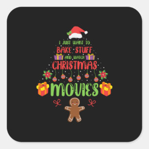 Sticker Carré Merry Xmas I Just Want To Bake Stuff