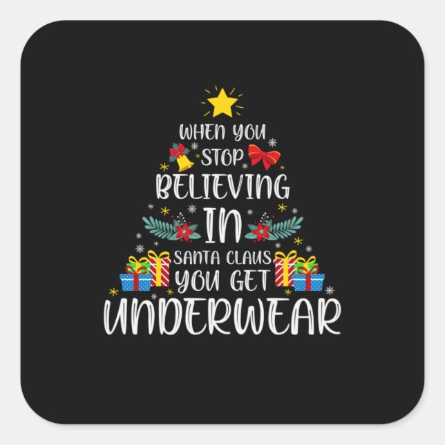 Sticker Carré Merry Xmas When You Stop Believing In (Devant)