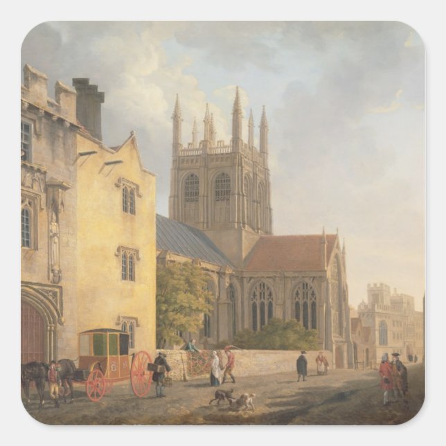 Sticker Carré Merton College, Oxford, 1771 (huile sur toile) (Devant)