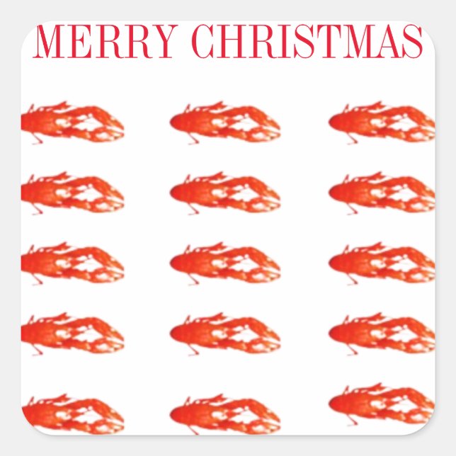 Sticker Carré Merveille de Noël à la langouste (Devant)
