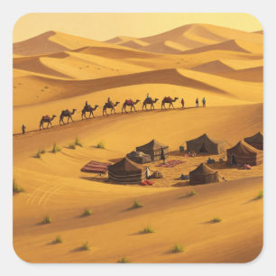Sticker Carré Merzouga Maroc Voyage