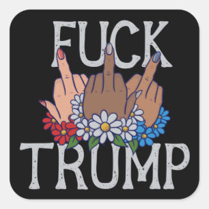 Sticker Carré Mes sentiments sur Donald Trump Unis nous tenons d