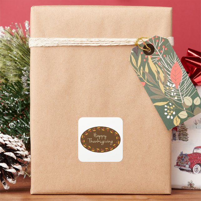 Sticker Carré Message bon thanksgiving (Créateur téléchargé)