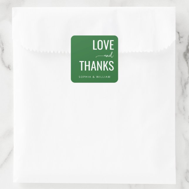 Sticker Carré Message de gratitude vert et chaleureux (Sac)