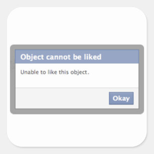 Sticker Carré Message d'erreur de Facebook - l'objet ne peut pas