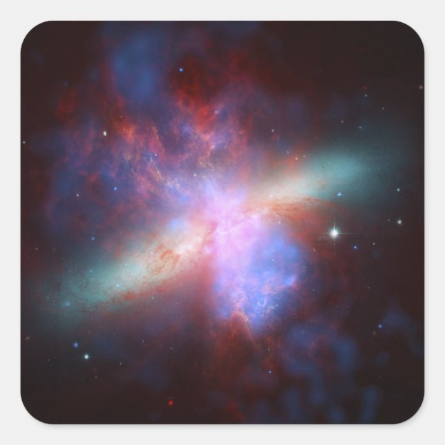 Sticker Carré Messier 82 NGC 3034 Cigar Galaxy M82 Composite (Devant)