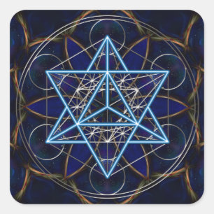 Sticker Carré Metatrons Würfel - Merkaba - Stern Tetraeder