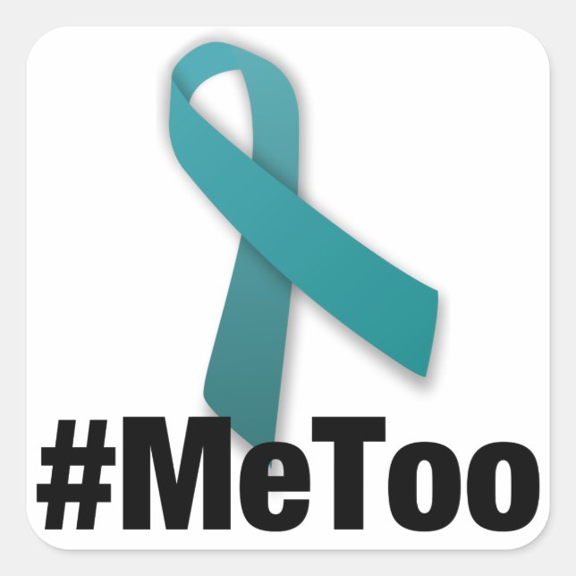 Sticker Carré #MeToo Conception avec ruban (Devant)