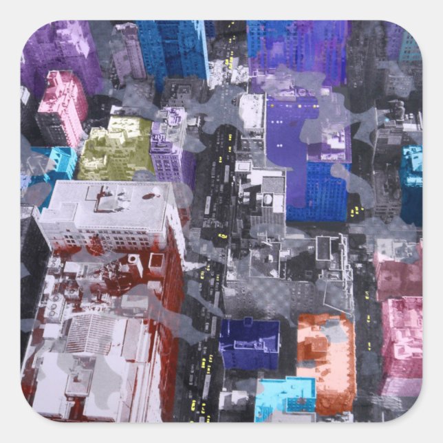 Sticker Carré Metropolis VIIII (Devant)