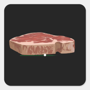 Sticker Carré Meuble rayé lit en steak